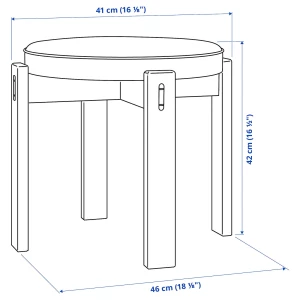 Второе фото. Табурет - HOLMSJÖ /HOLMSJО IKEA/ ХОЛМШЕ ИКЕА, 46х42 см, бежевый/черный