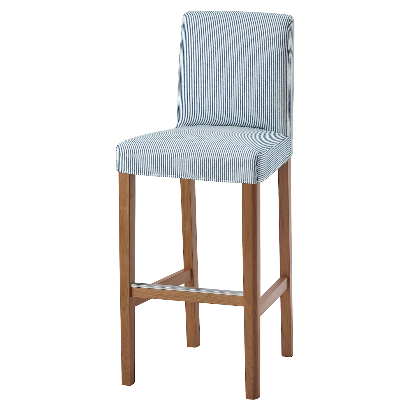 Барный стул со спинкой - BERGMUND IKEA/БЕРГМУНД ИКЕА, 110х45х49 см, голубой