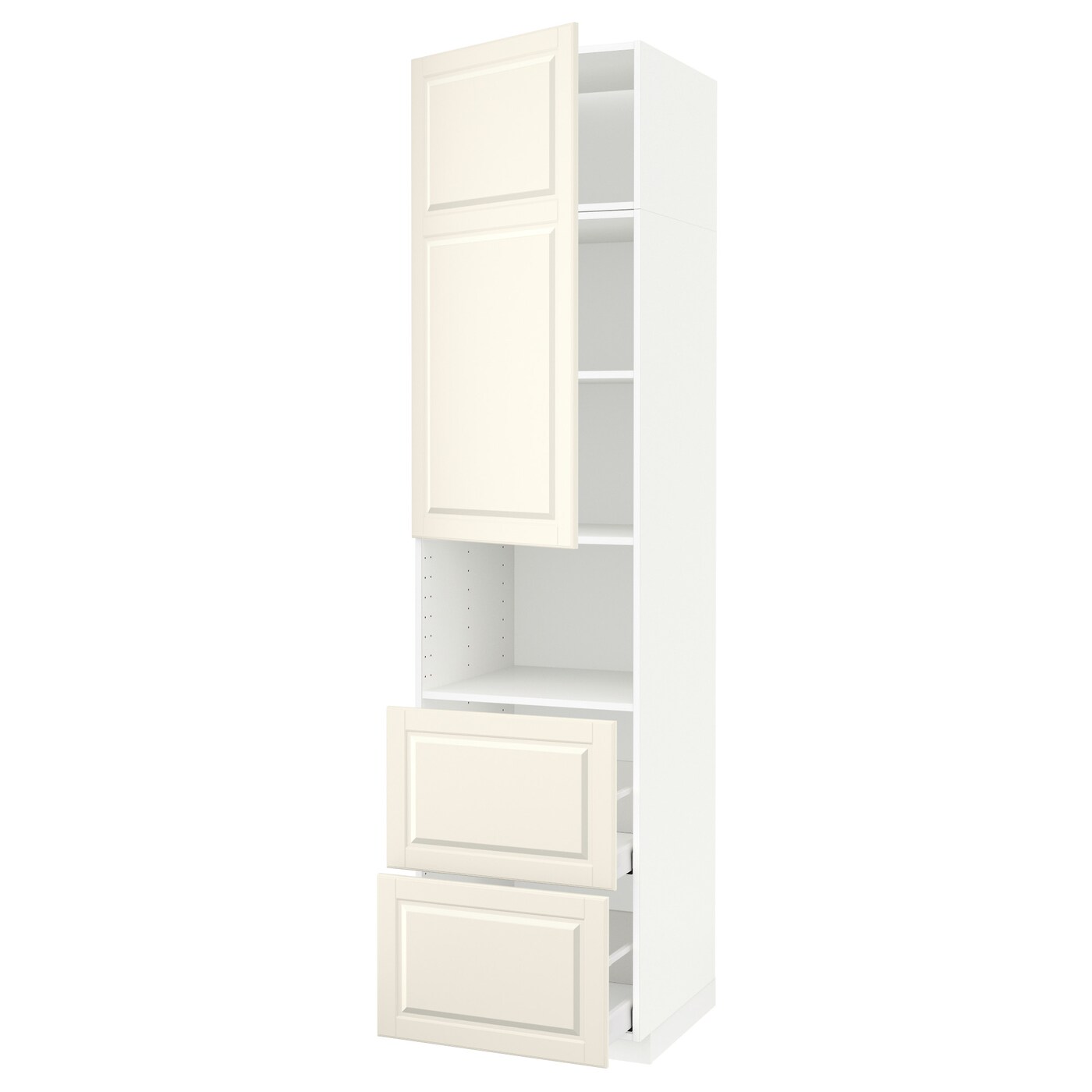 Высокий шкаф - IKEA METOD/MAXIMERA/МЕТОД/МАКСИМЕРА ИКЕА, 240х60х60 см, белый/кремовый