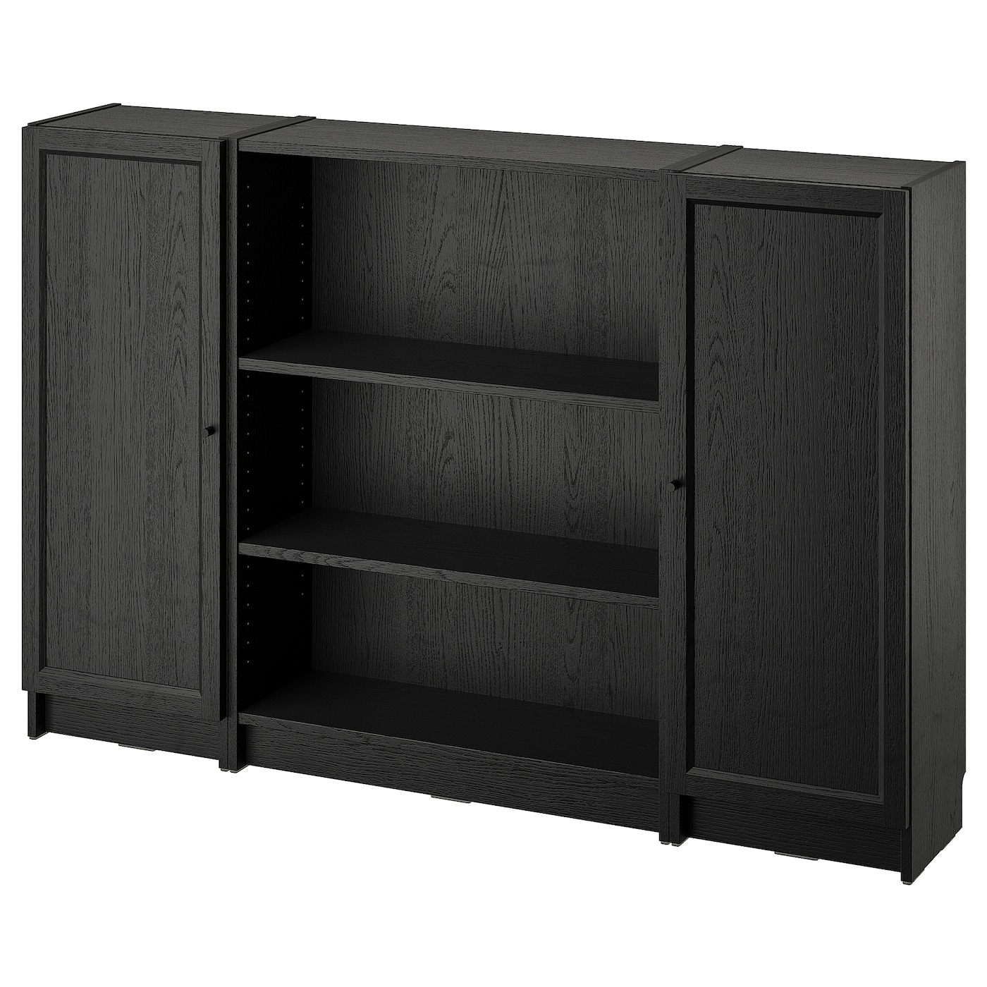 Книжный шкаф -  BILLY / OXBERG IKEA/ БИЛЛИ/ ОКСБЕРГ ИКЕА, 160х106 см,  черный