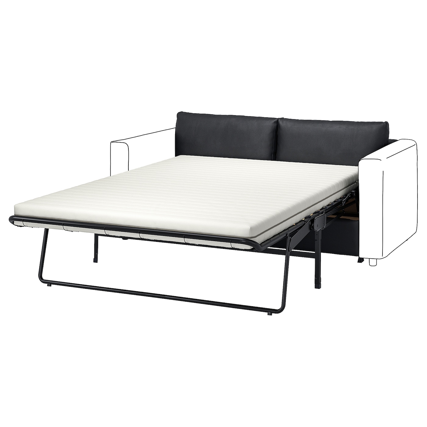 2-местный диван-кровать - IKEA VIMLE, 98x160см, черный, ВИМЛЕ ИКЕА