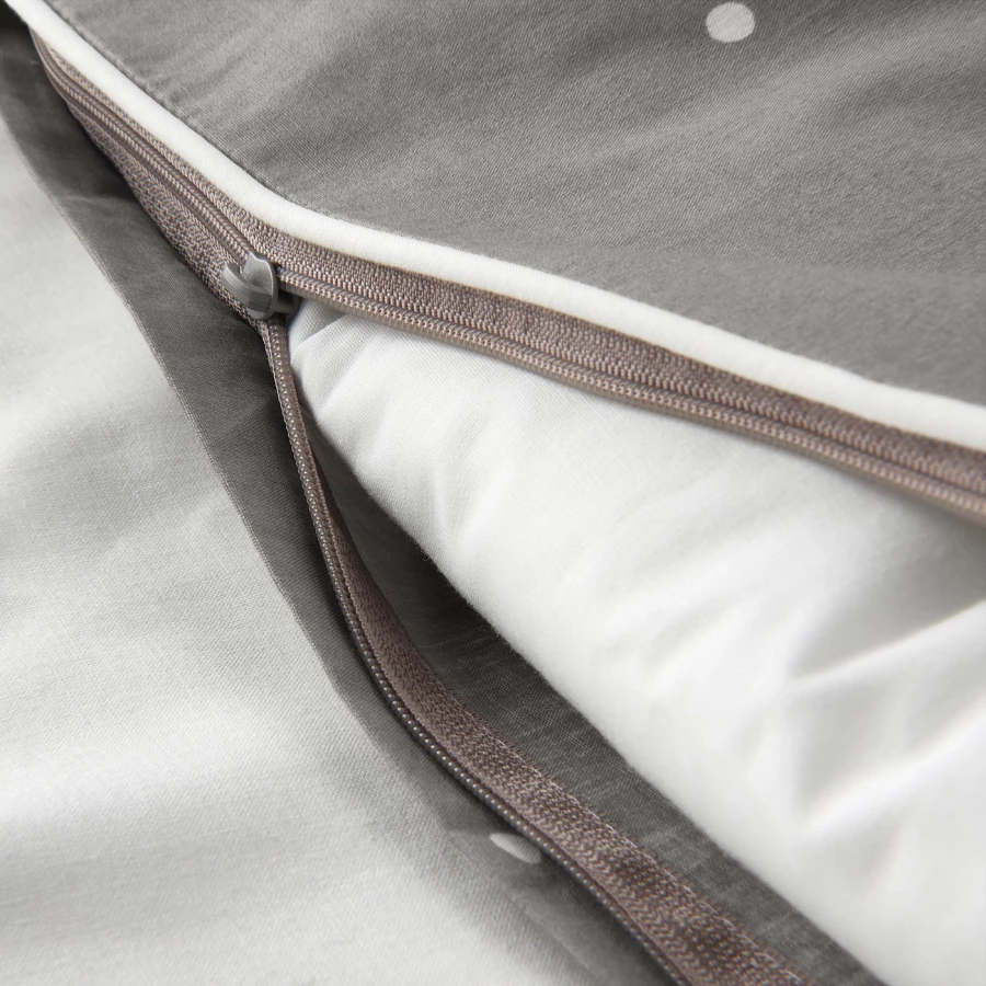 Пододеяльник и наволочка для детской кроватки - LENAST  IKEA/  ЛЕНАСТ ИКЕА,  110x125/35x55 см, серый (изображение №4)