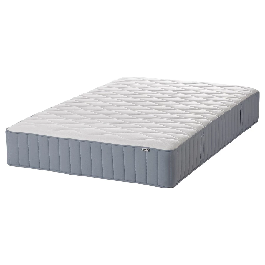 Континентальная кровать - IKEA DUNVIK, 200х140 см, матрас средне-жесткий, темно-серый, ДУНВИК ИКЕА (изображение №2)