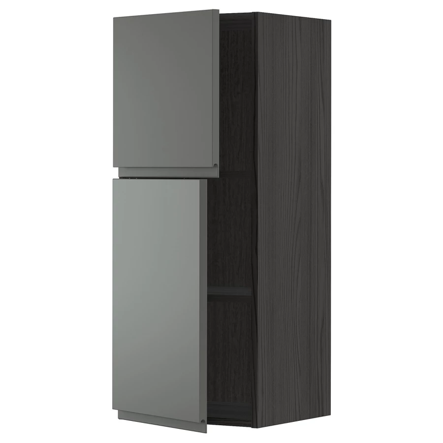 Навесной шкаф с полкой - METOD IKEA/ МЕТОД ИКЕА, 100х40 см,  черный/темно-серый (изображение №1)