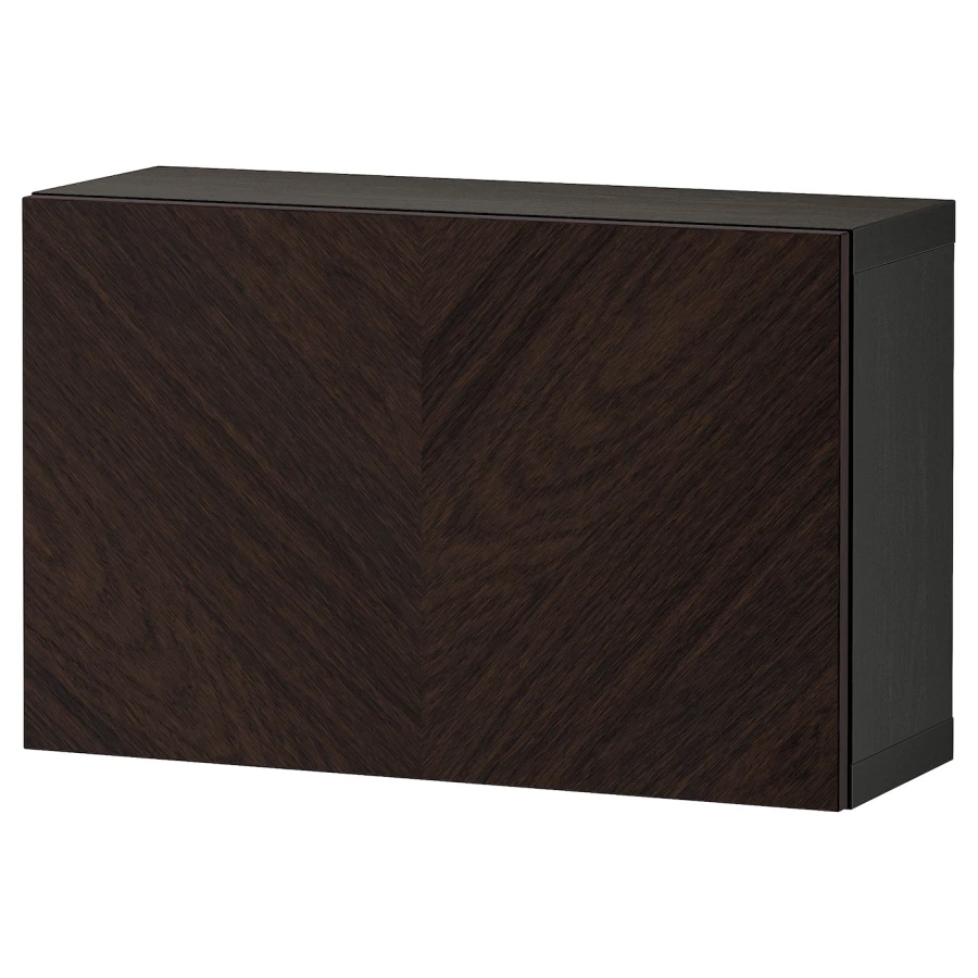 Комбинация навесного шкафа - IKEA BESTÅ/BESTA/БЕСТО ИКЕА, 38х22х60 см, темно-коричневый (изображение №1)