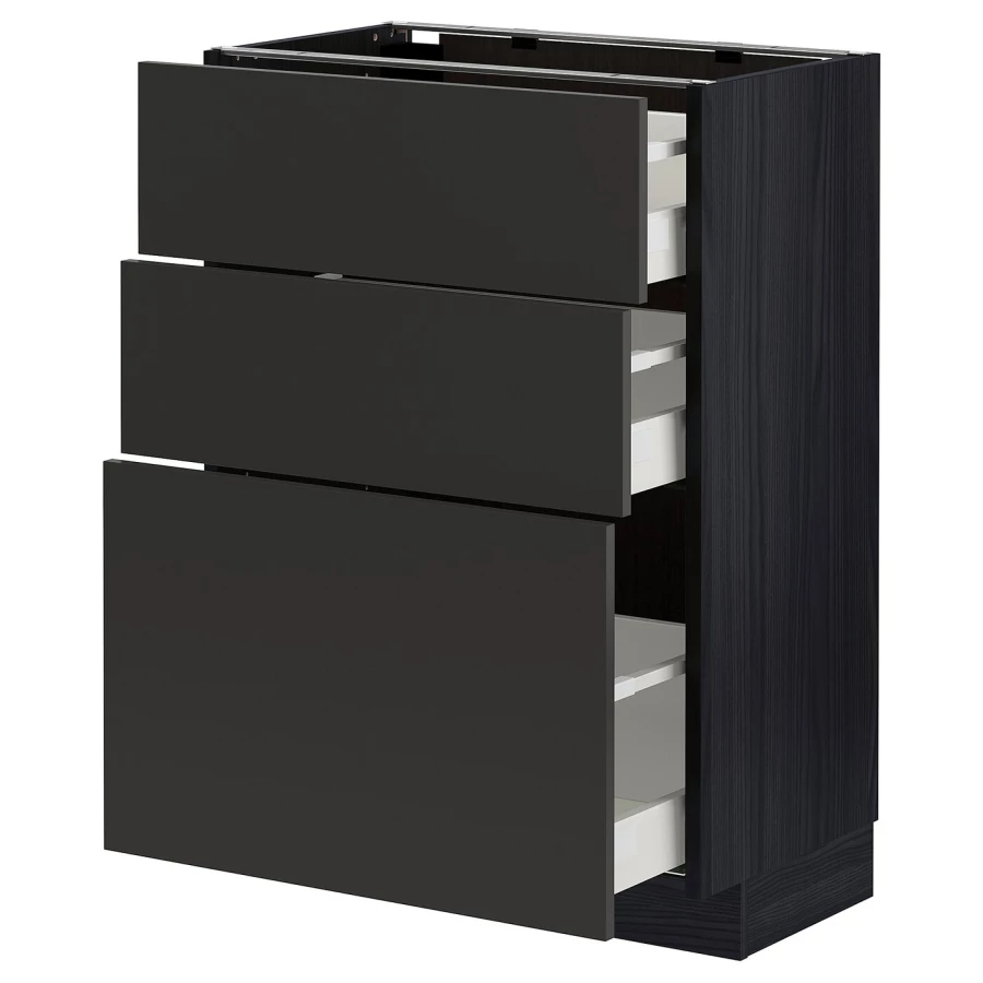 Напольный шкаф - IKEA METOD MAXIMERA, 88x39x60см, черный, МЕТОД МАКСИМЕРА ИКЕА (изображение №1)