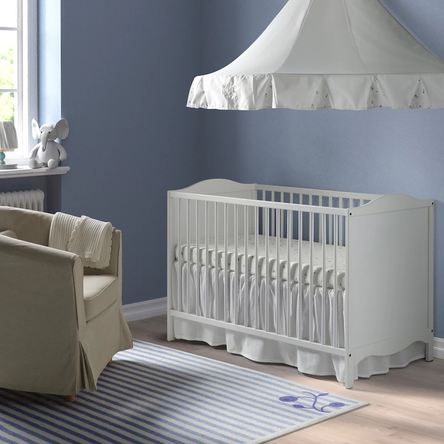 Кровать для новорожденных - IKEA SMÅGÖRA/SMAGORA, 60x120 см, белый, СМОГЁРА ИКЕА (изображение №2)