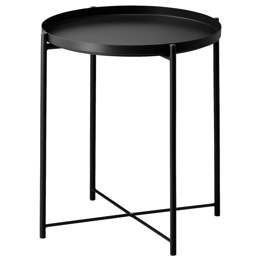 Стол сервировочный - IKEA GLADOM/ИКЕА ГЛАДОМ, 45х45х53 см, черный (изображение №1)