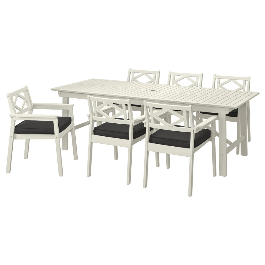 Стол + 6 стула - BONDHOLMEN IKEA/ БОНДХОЛЬМЕН ИКЕА, 235х90х74 см, белый (изображение №2)