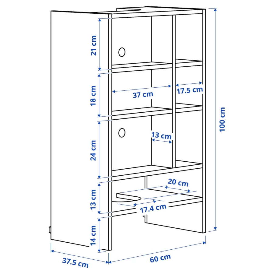 Шкафчик навесной для встроенной вытяжки -  METOD  IKEA/  МЕТОД ИКЕА, 100х60 см, белый (изображение №3)