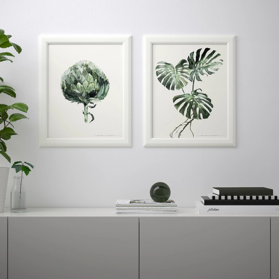 Постер, 2 шт. - IKEA BILD, 40х50 см, «Зеленые листья», БИЛЬД ИКЕА (изображение №2)