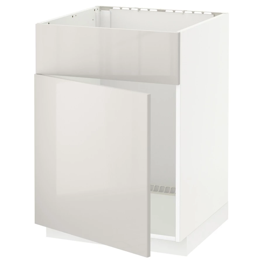 Напольный шкаф - IKEA METOD, 88x62x60см, белый/светло-бежевый, МЕТОД ИКЕА (изображение №1)