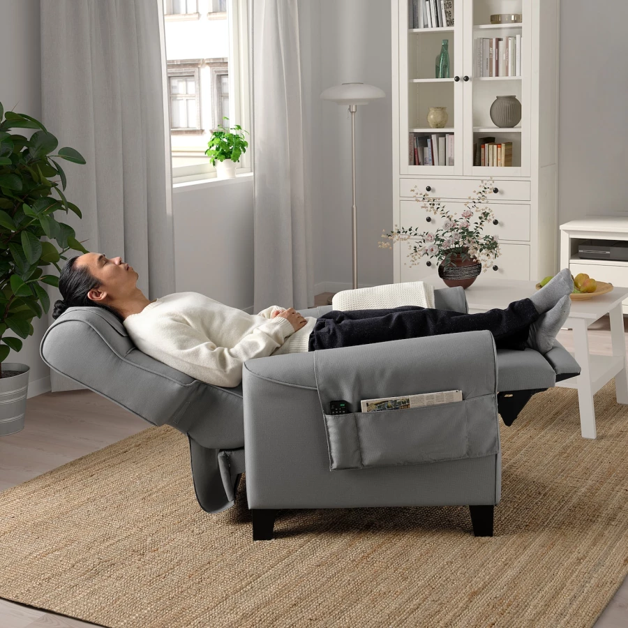 Кресло - IKEA MUREN, 85х94х97 см, серый/черный, МУРЭН ИКЕА (изображение №3)