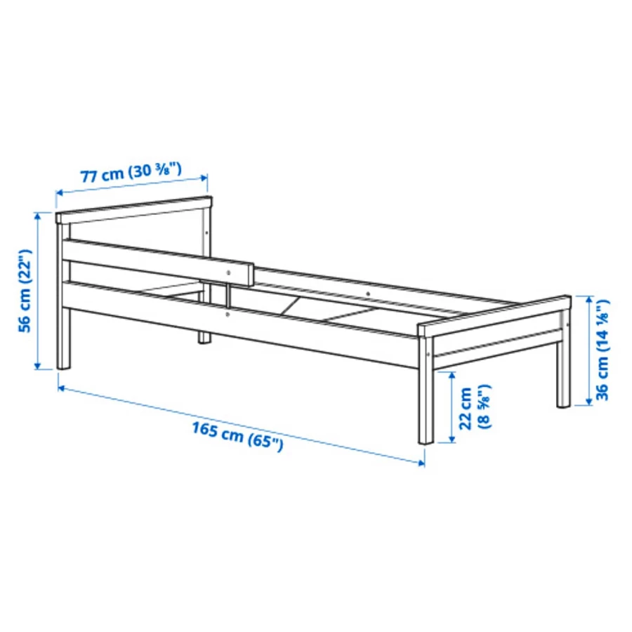 Каркас кровати с реечным дном - IKEA SNIGLAR/СНИГЛАР ИКЕА,  70х160 см, бежевый (изображение №4)
