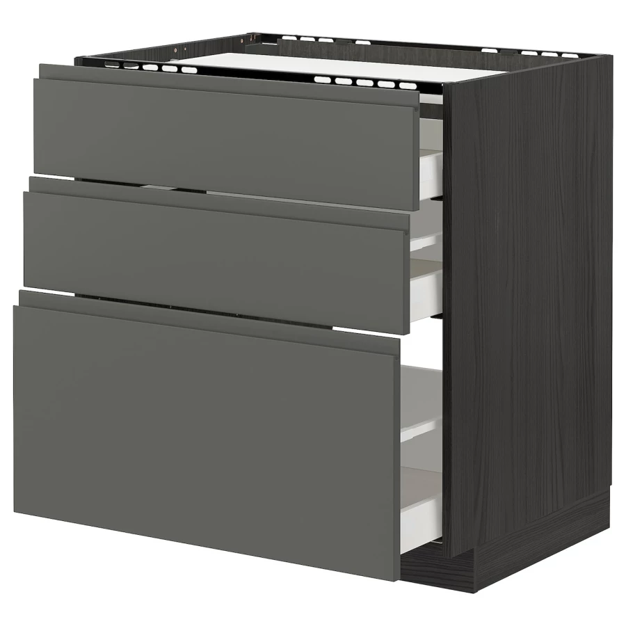 Напольный шкаф  - IKEA METOD MAXIMERA, 88x62,1x80см, черный/серый, МЕТОД МАКСИМЕРА ИКЕА (изображение №1)
