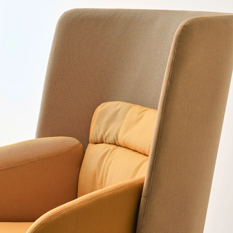 Кресло с подголовником - IKEA BINGSTA, 101х70 см, оранжевый/светло-коричневый, ИКЕА (изображение №5)