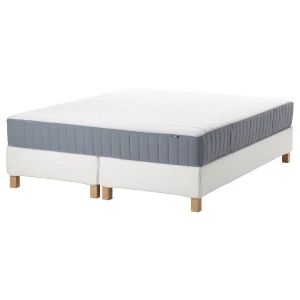 Континентальная кровать - IKEA ESPEVÄR/VALEVÅG/ESPEVAR/VALEVAG, 200х180 см, матрас средне-жесткий, белый, ЭСПЕВАР/ВАЛЕВОГ ИКЕА
