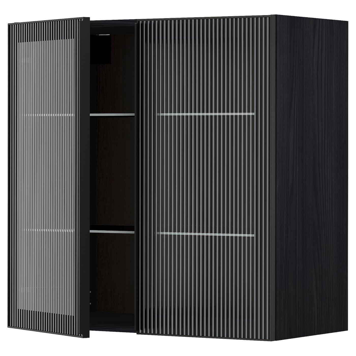 Шкаф и 2 стеклянные двери -  METOD IKEA/ МЕТОД ИКЕА, 80х80 см, черный