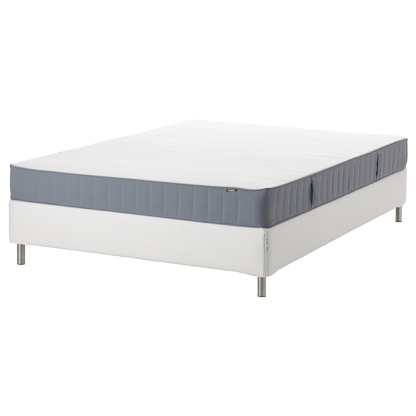 Континентальная кровать - IKEA ESPEVÄR/ESPEVAR/VESTMARKA, 200х140 см, жесткий матрас, белый, ЭСПЕВАР/ВЕСТМАРКА ИКЕА