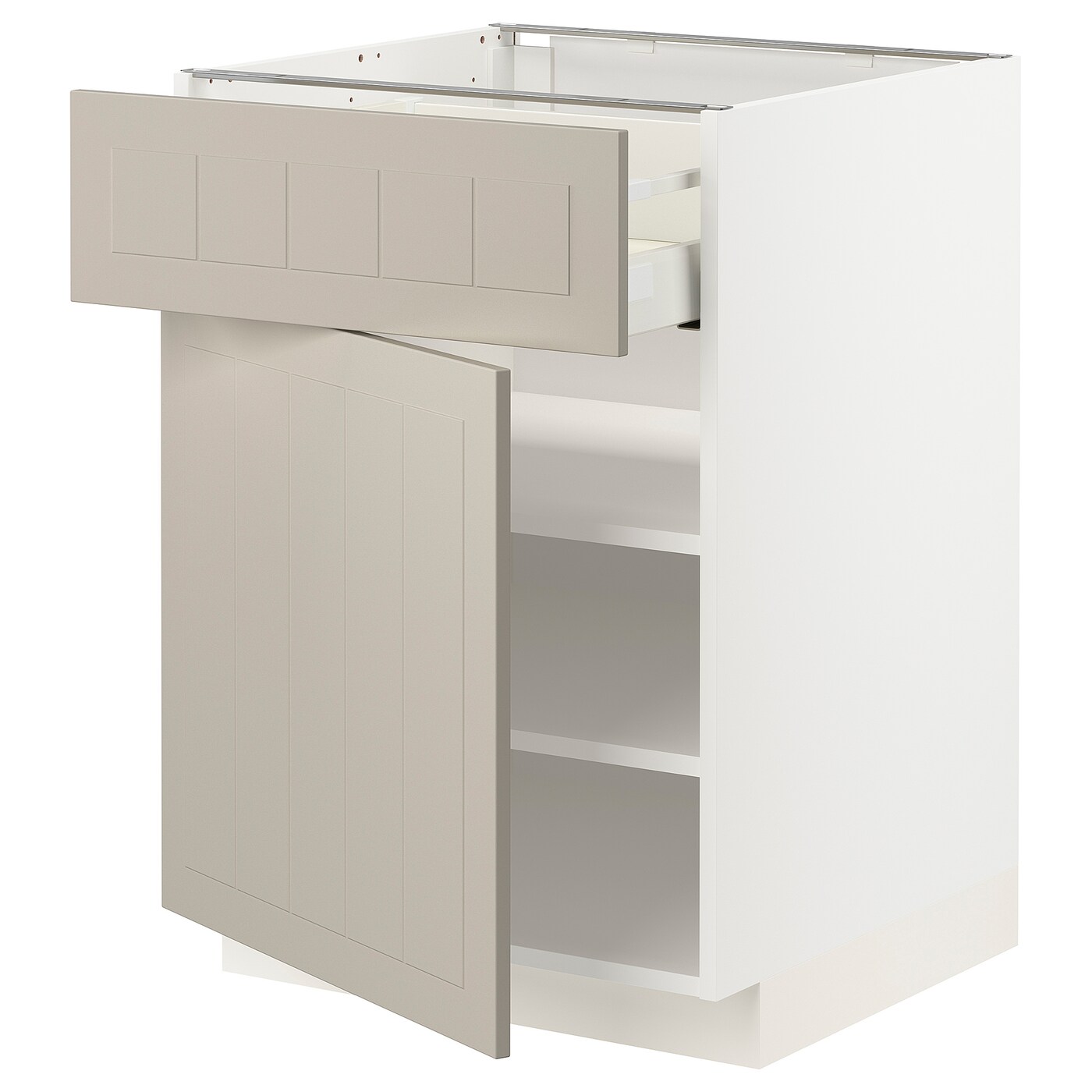 Напольный кухонный шкаф  - IKEA METOD MAXIMERA, 88x62x60см, белый/бежевый, МЕТОД МАКСИМЕРА ИКЕА