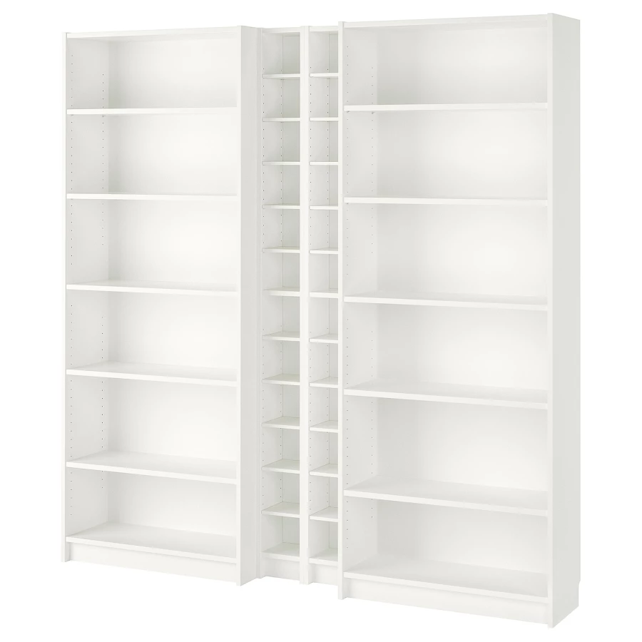 Открытый книжный шкаф - BILLY IKEA/БИЛЛИ ИКЕА, 28х200х202 см, белый (изображение №1)
