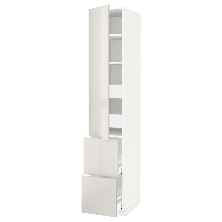 Высокий шкаф - IKEA METOD/MAXIMERA/МЕТОД/МАКСИМЕРА ИКЕА, 220х60х40 см, белый (изображение №1)