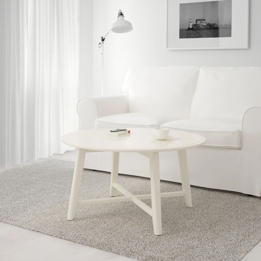 Журнальный стол - IKEA KRAGSTA/ИКЕА КРАГСТА, 90х48 см, белый (изображение №2)