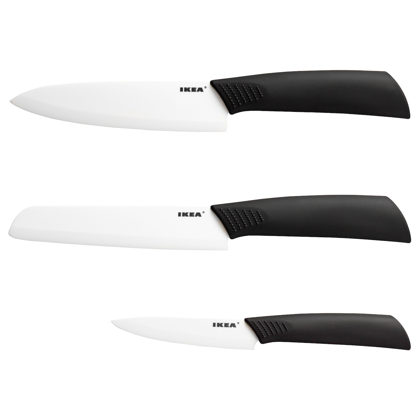 Набор ножей - IKEA HACKIG, серый/черный, ХАКИГ ИКЕА