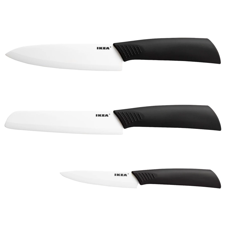 Набор ножей - IKEA HACKIG, серый/черный, ХАКИГ ИКЕА (изображение №1)