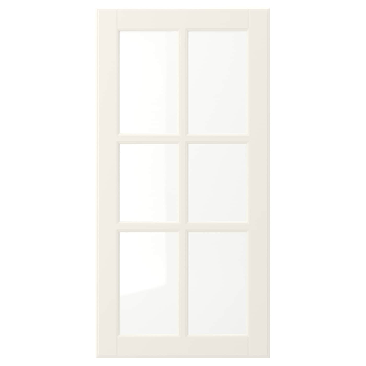 Дверца со стеклом - IKEA BODBYN, 80х40 см, кремовый, БУДБИН ИКЕА