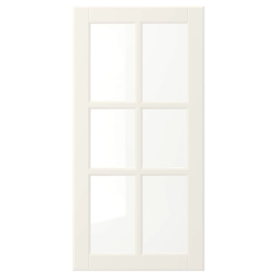 Дверца со стеклом - IKEA BODBYN, 80х40 см, кремовый, БУДБИН ИКЕА (изображение №1)