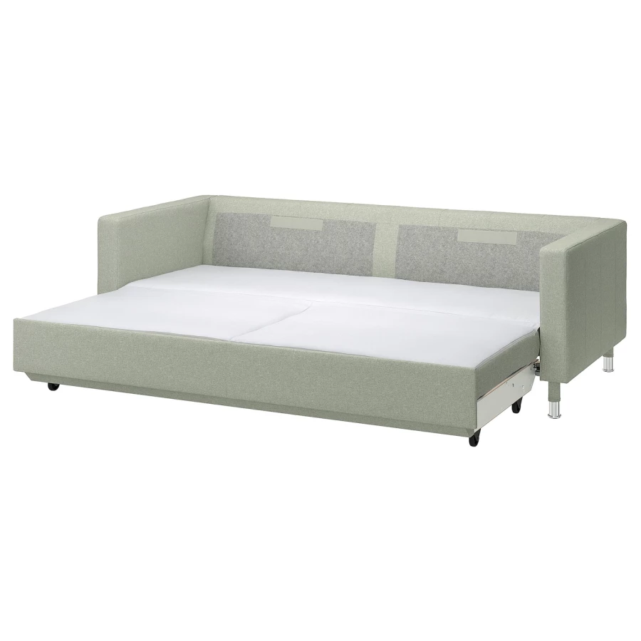 3-местный диван-кровать - IKEA LANDSKRONA, 84x92x223см, зеленый, ЛАНДСКРУНА ИКЕА (изображение №1)