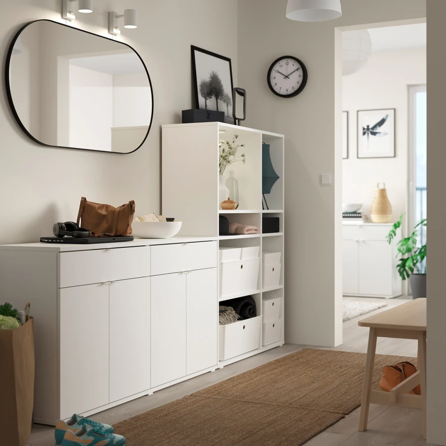 Комбинация для хранения - VIHALS IKEA/ ВИХАЛС ИКЕА, 235x37x140 см, белый (изображение №3)
