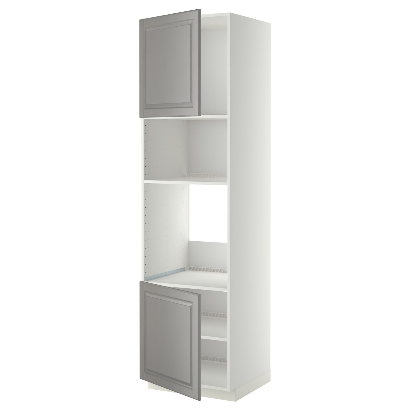 Кухонный шкаф-пенал - IKEA METOD/МЕТОД ИКЕА, 220х60х60 см, белый/серый