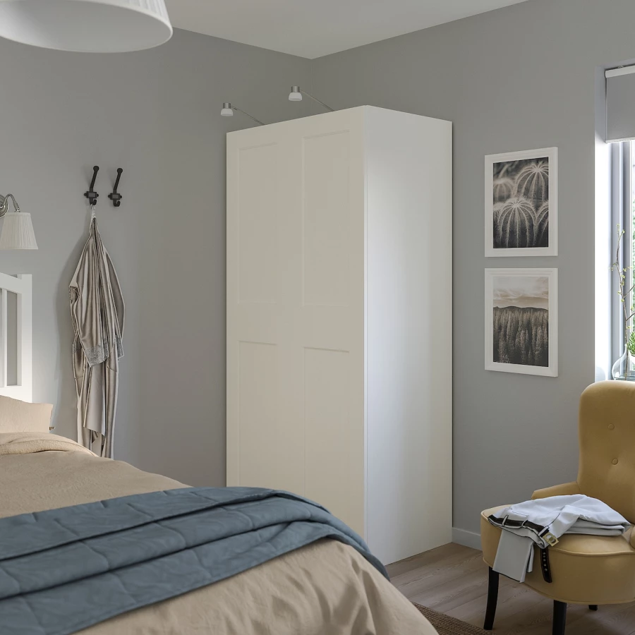 Гардероб - IKEA PAX/GRIMO /ПАКС/ГРИМО ИКЕА, 100x60x201 см, белый (изображение №2)