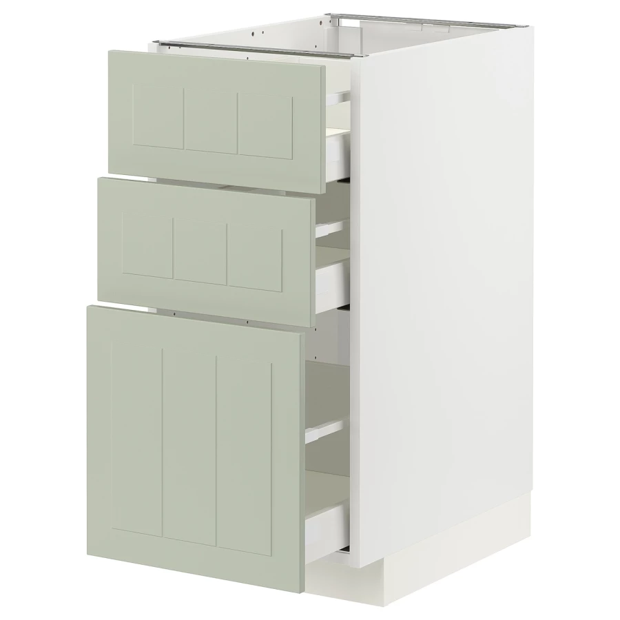 Напольный шкаф - METOD / MAXIMERA IKEA/ МЕТОД/ МАКСИМЕРА ИКЕА,  88х40 см, белый/светло-зеленый (изображение №1)