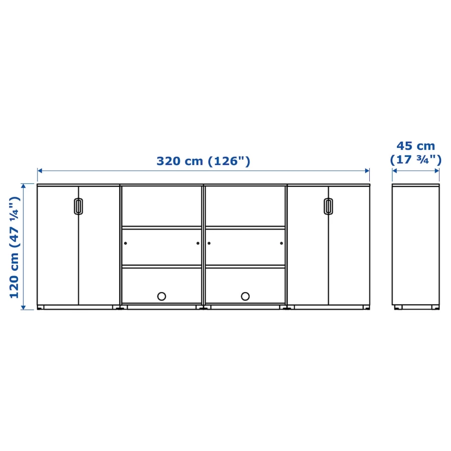 Шкаф для документов - IKEA GALANT/ГАЛАНТ ИКЕА, 120х45х320 см, светло-коричневый (изображение №6)