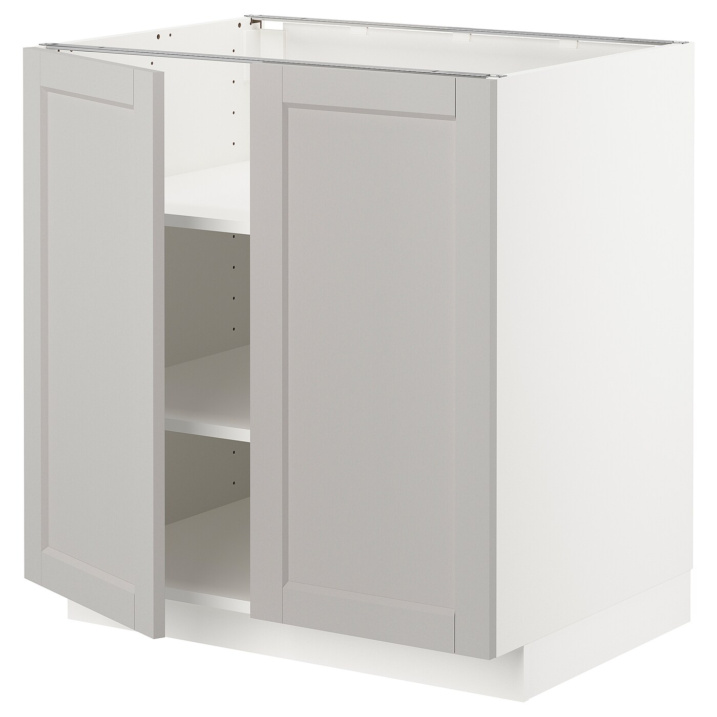Напольный шкаф - IKEA METOD, 88x62x80см, белый/светло-серый, МЕТОД ИКЕА
