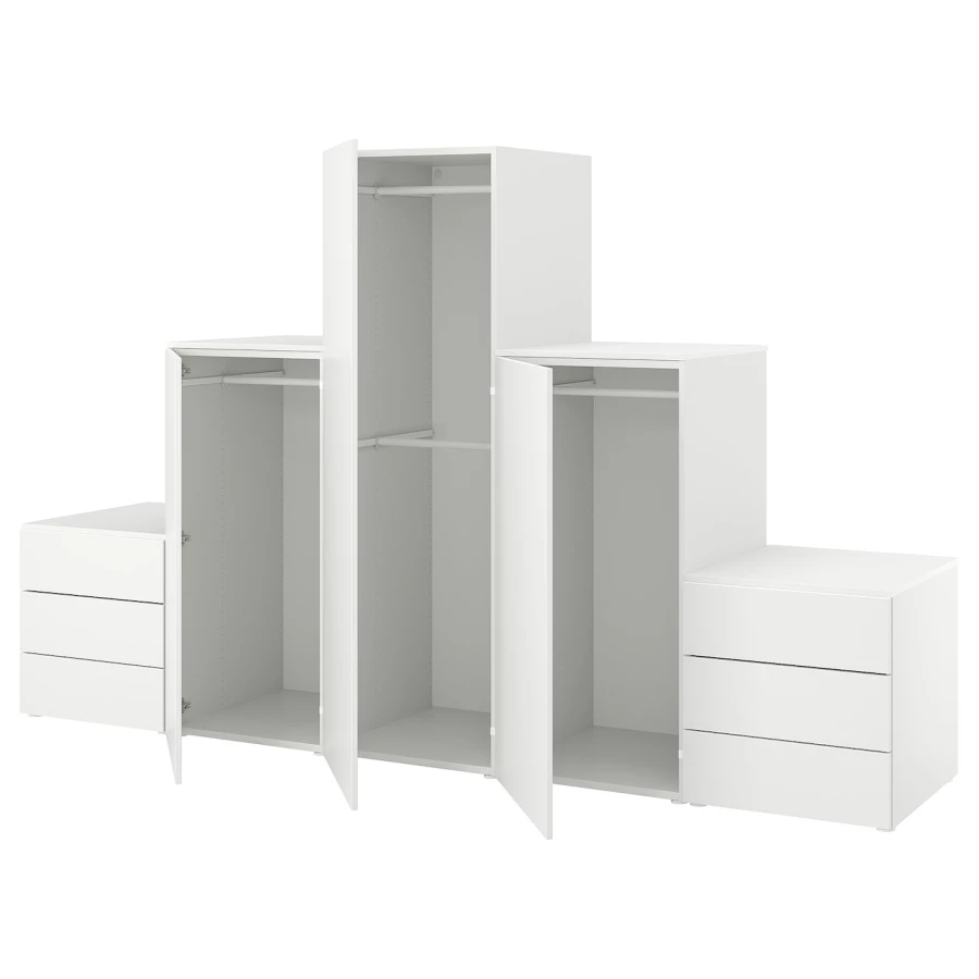 Платяной шкаф - PLATSA/FONNES/IKEA/ ПЛАТСА/ФОННЕС ИКЕА,300x57x181 см, белый (изображение №1)