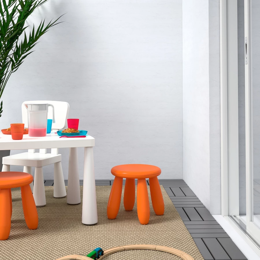 Детский табурет - MAMMUT IKEA/ МАММУТ ИКЕА, 35х30 см, оранжевый (изображение №2)