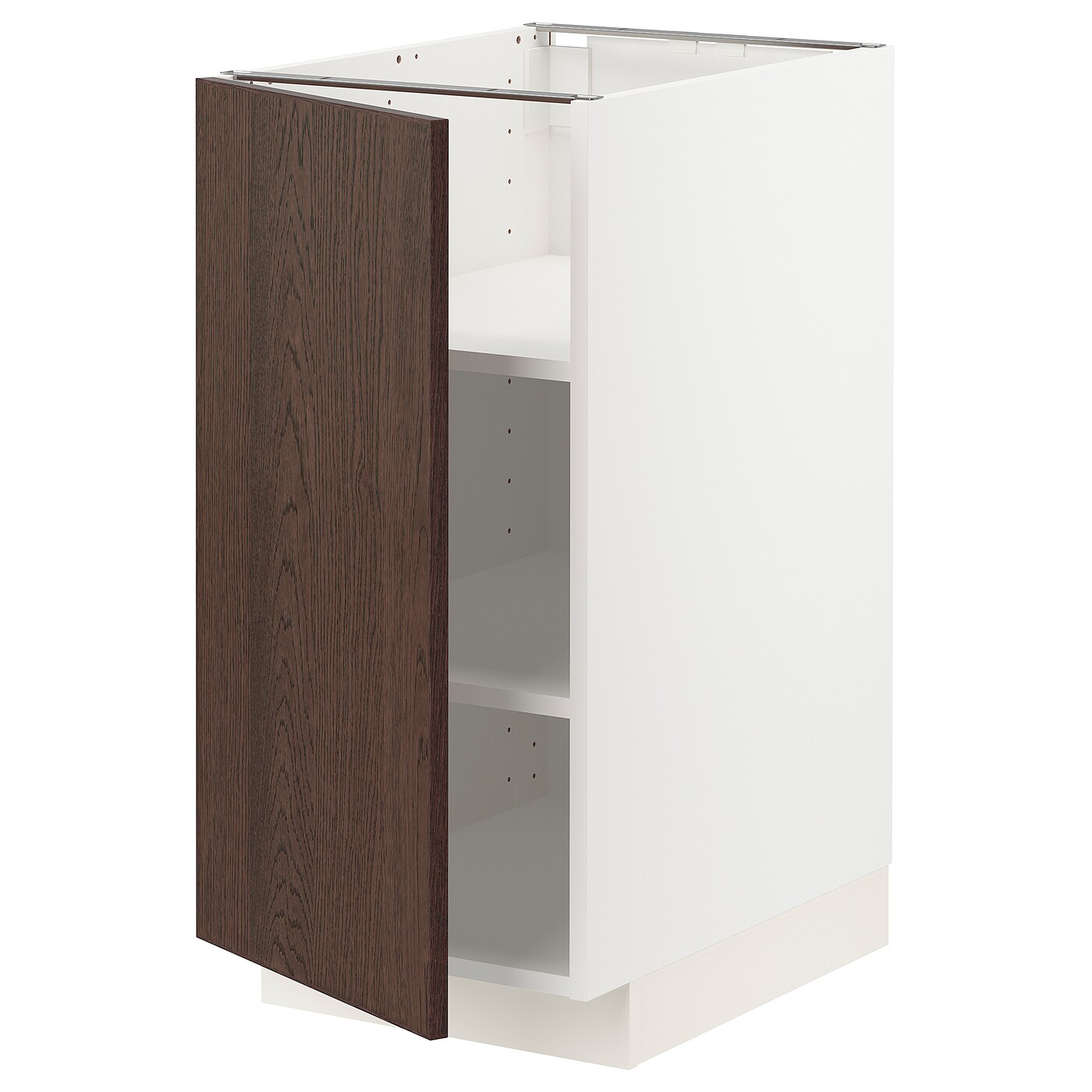 Напольный кухонный шкаф  - IKEA METOD, 88x62x40см, белый/темно-коричневый, МЕТОД ИКЕА