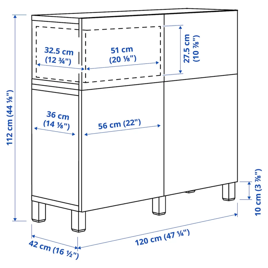 BESTÅ Комбинация полок с дверцами/ящиками ИКЕА (изображение №3)