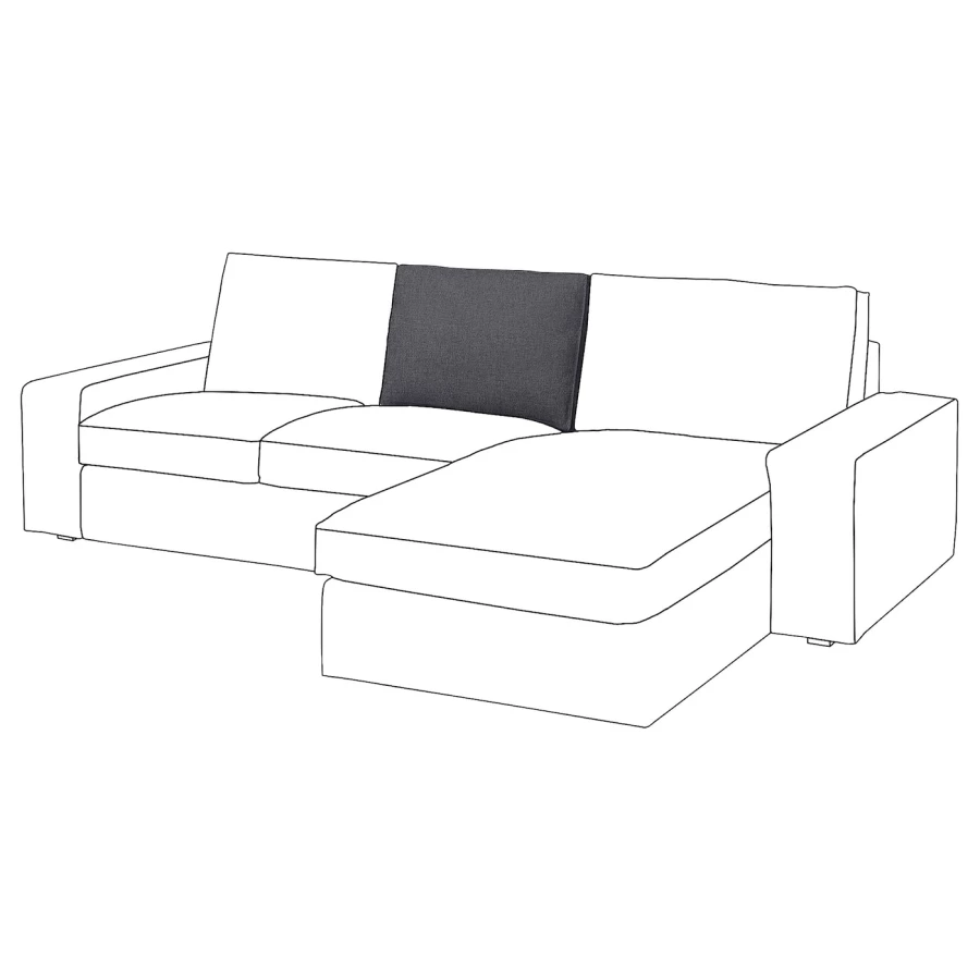 Внутренняя подушка спинки - IKEA KIVIK/КИВИК ИКЕА, 59х23х75 см, черный (изображение №5)