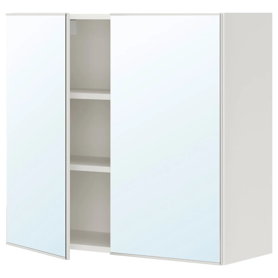 Настенный шкаф для ванной комнаты - ENHET IKEA/ ЭНХЕТ ИКЕА, 80х75х32 см, белый (изображение №1)