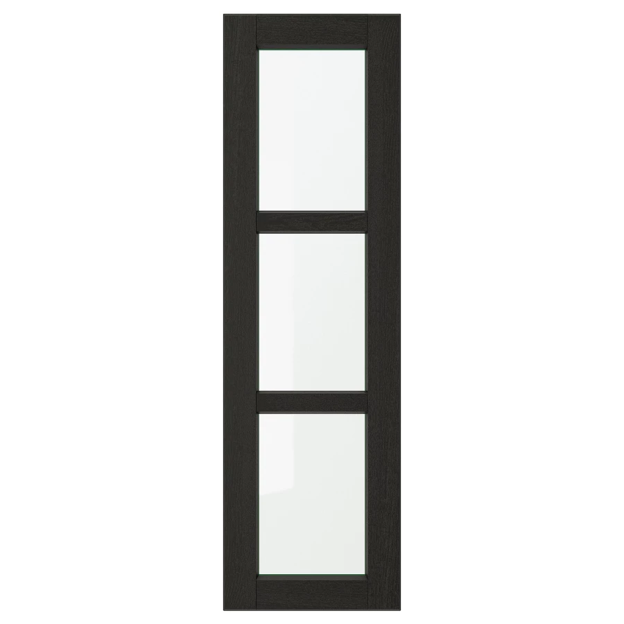 Дверца со стеклом - IKEA LERHYTTAN, 100х30 см, черный, ЛЕРХЮТТАН ИКЕА (изображение №1)