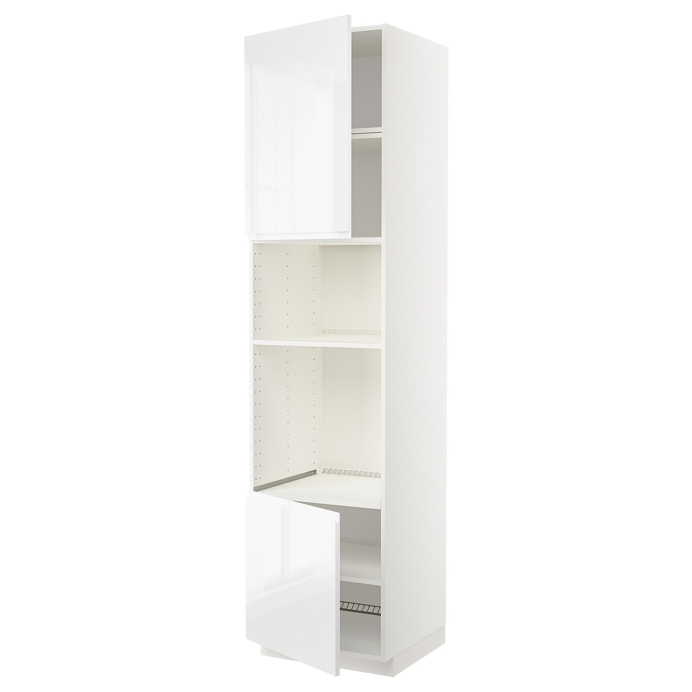 Кухонный шкаф-пенал - IKEA METOD/МЕТОД ИКЕА, 240х60х60 см, белый глянцевый