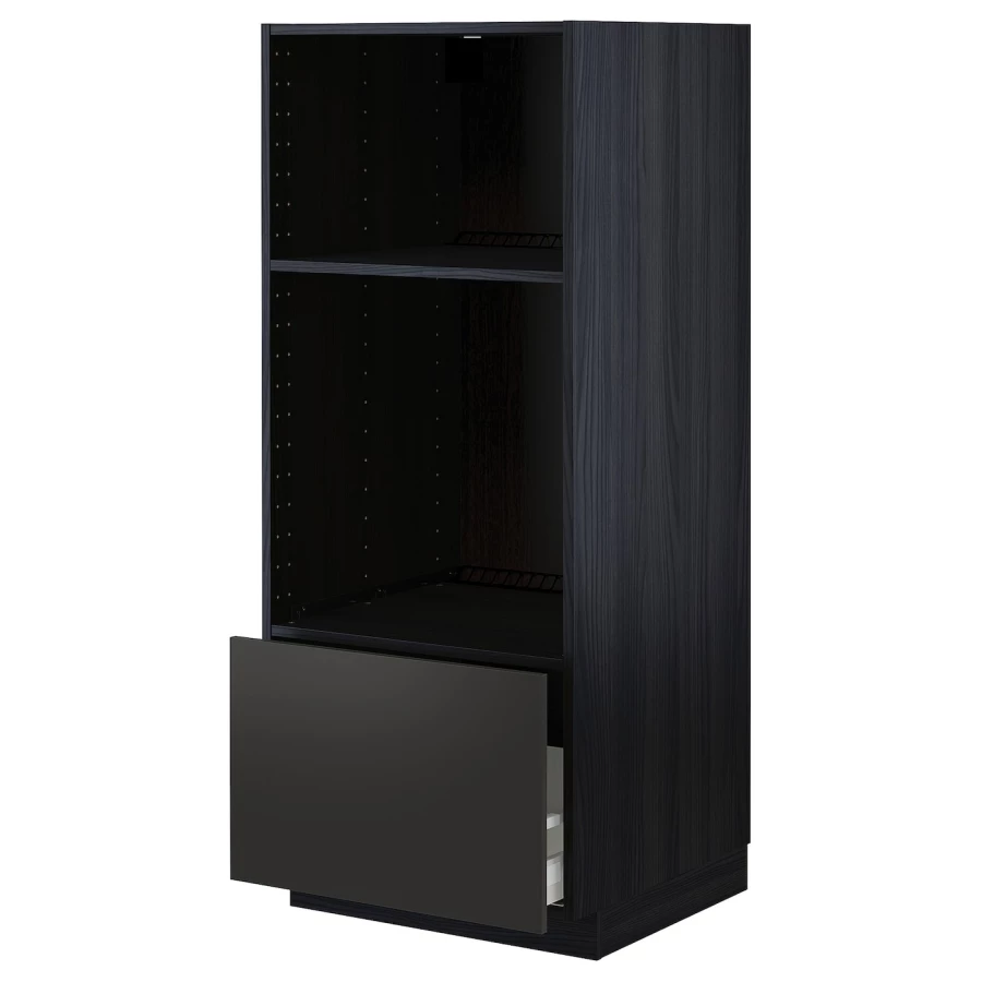 Напольный шкаф с выдвижным ящиком  - IKEA METOD MAXIMERA, 148x61,6x60см, черный, МЕТОД МАКСИМЕРА ИКЕА (изображение №1)
