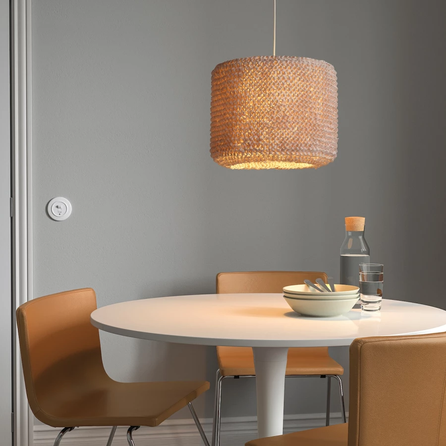 Абажур - IKEA LERGRYN/ЛЕРГРИН ИКЕА, 31х42 см, светло-коричневый (изображение №5)