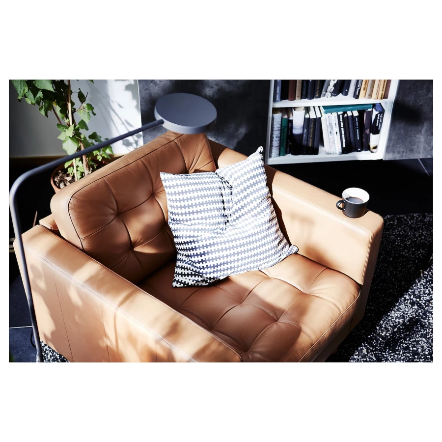 Кресло - IKEA LANDSKRONA, 89х89х78 см, оранжевый, ЛАНДСКРУНА ИКЕА (изображение №4)