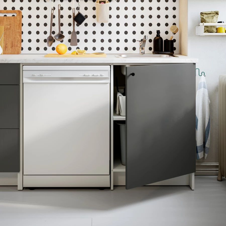 Напольный шкаф - IKEA KNOXHULT/ИКЕА КНОКСХУЛЬТ, белый/черный (изображение №2)